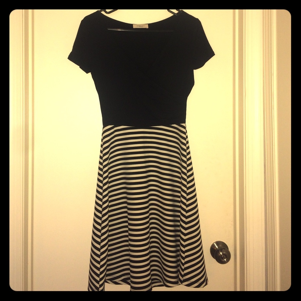 Striped Crossover Dress