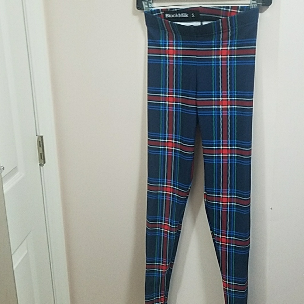 BlackMilk plaid leggings size small