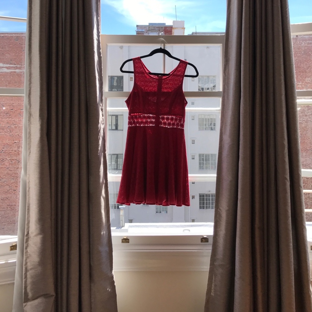 Free People Red fit and flare dress