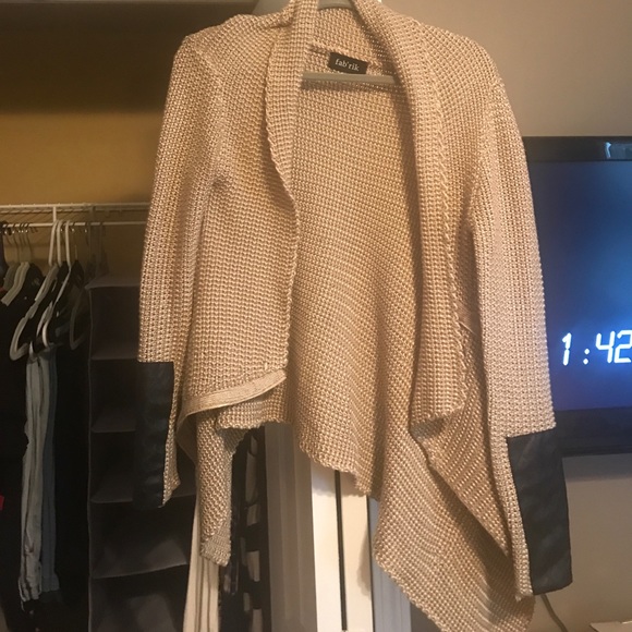Sweater with leather on sleeve - Picture 1 of 1