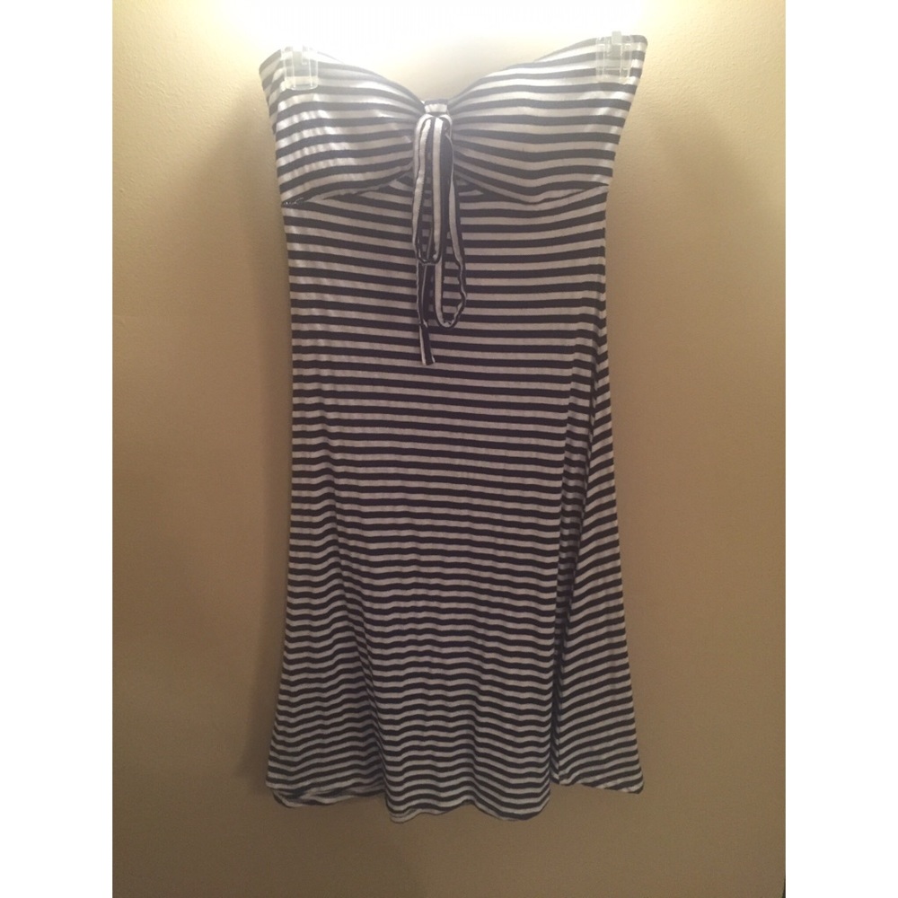 Strapless striped sun dress