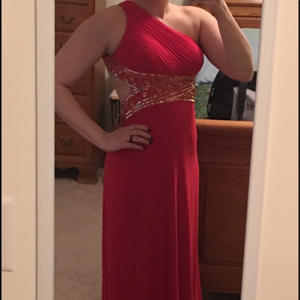 One shouldered Red Dress NWT