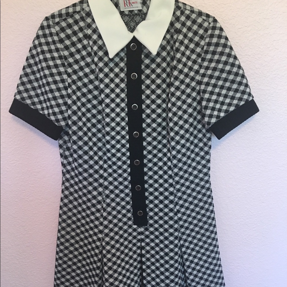 Vintage black and white plaid dress.