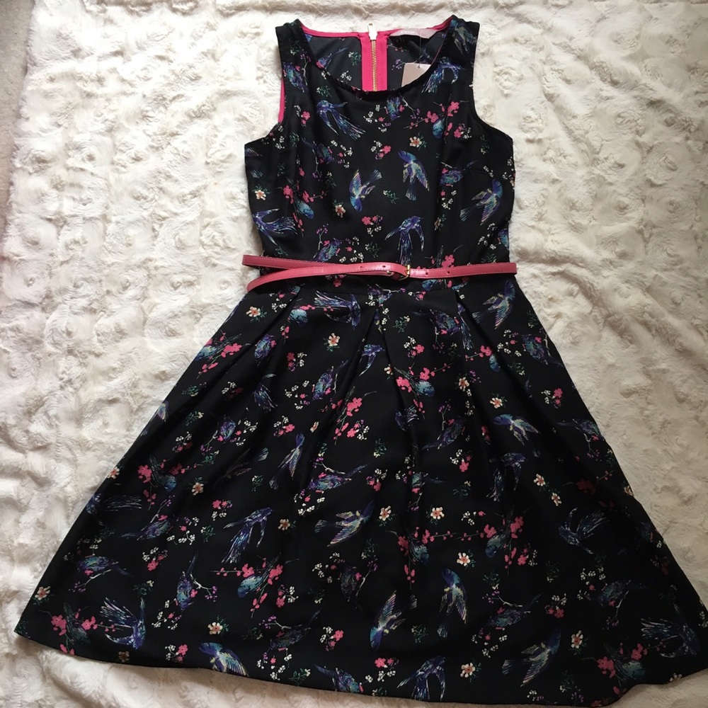 Brand New Bird Print Dress