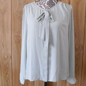 Dusty​ Green Vintage Style Pussy Bow Blouse