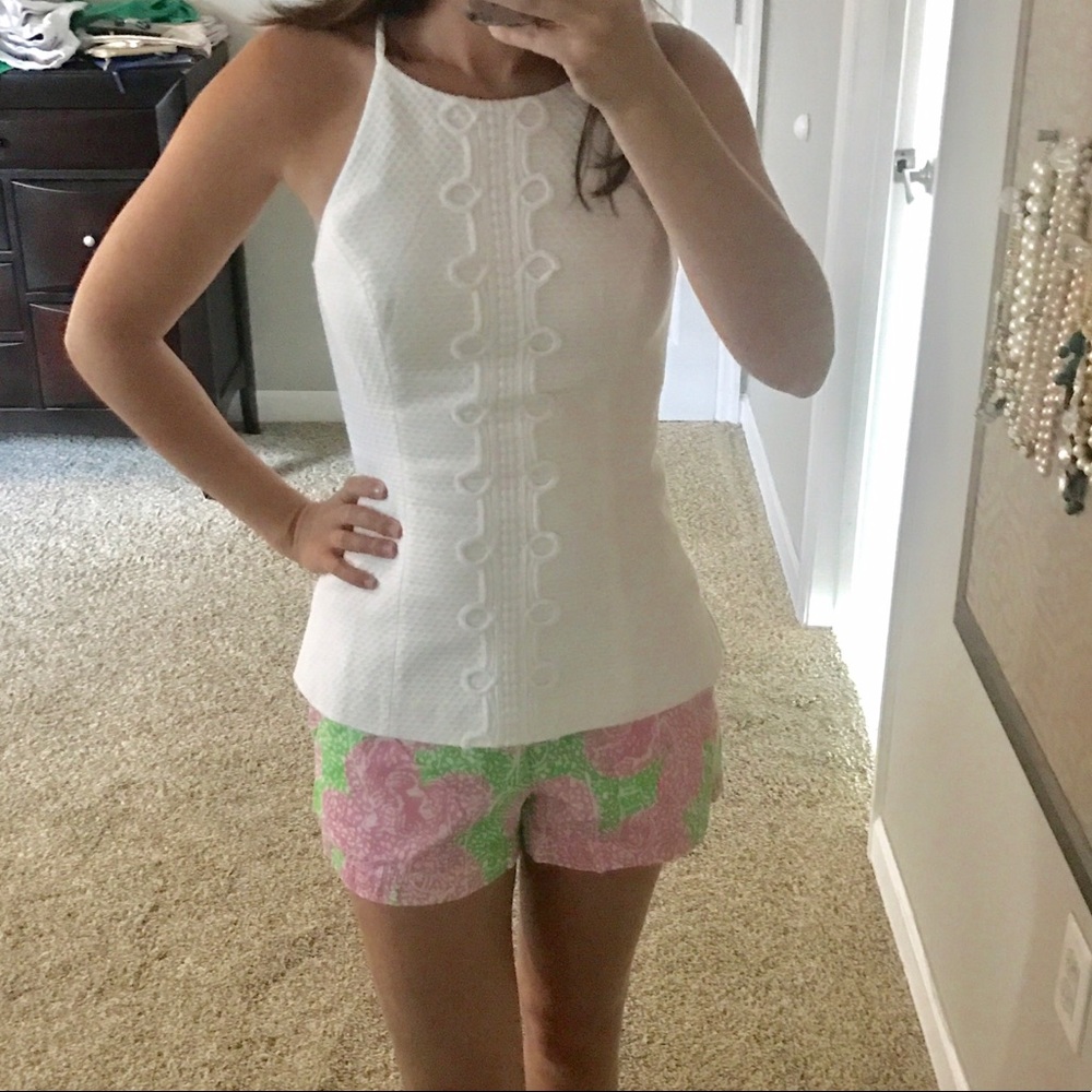 Lilly Pulitzer NWOT Annabelle Halter White Top