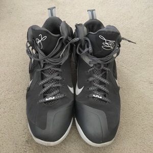 Pair of Grey Nike High top Lebron James shoes