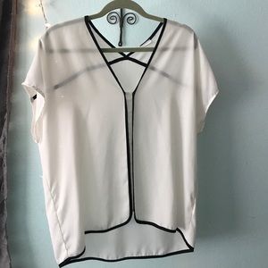 Black and white blouse