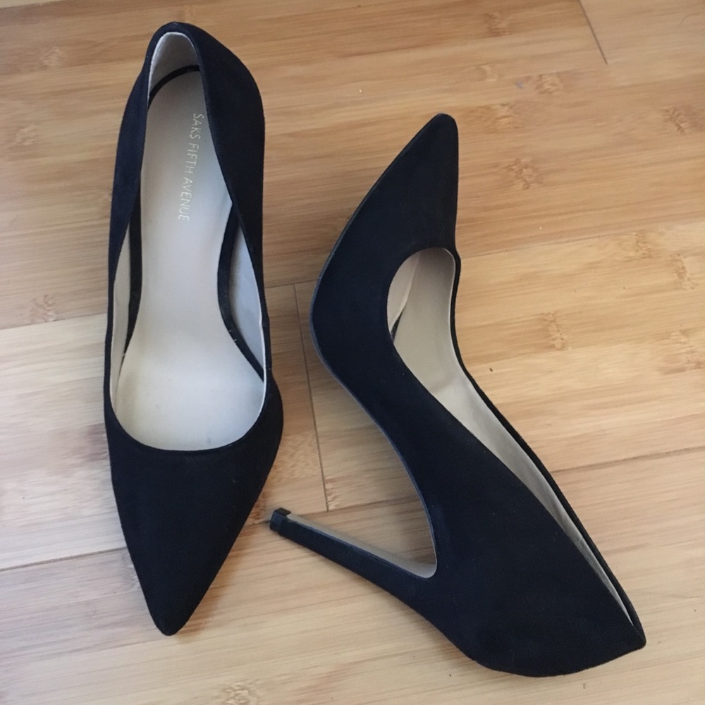 Black suede stilettos
