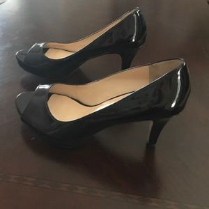 New Franco Sarto black patent leather heels