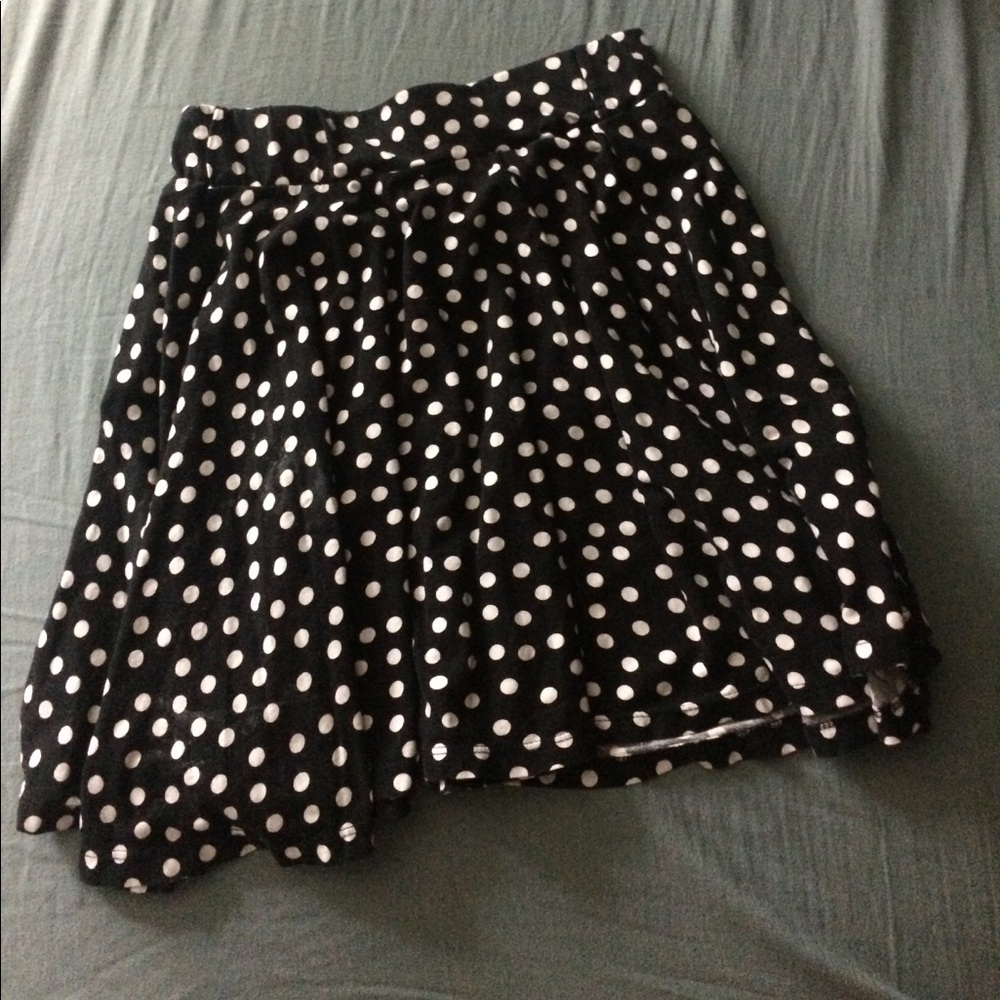 Black and white high waisted Polka dot skirt