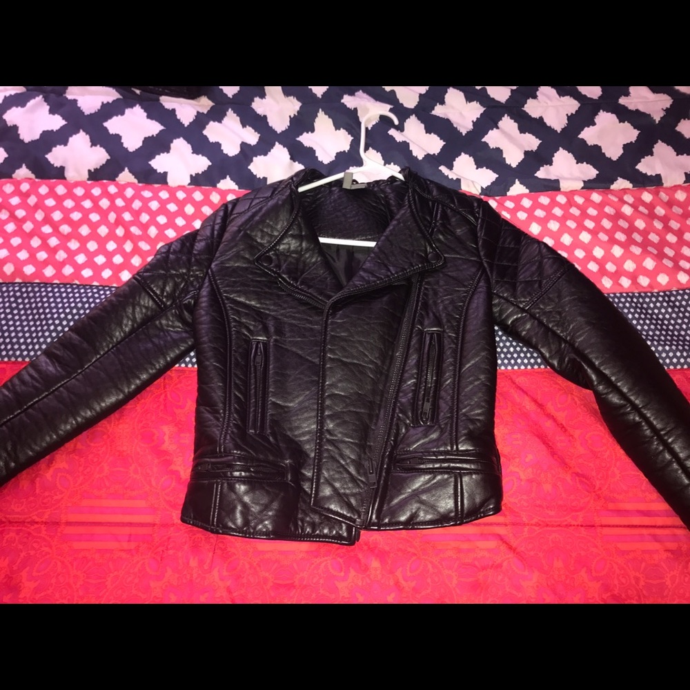 Fitted H&M Leather Jacket