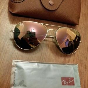 Rayban Rose gold pink aviator