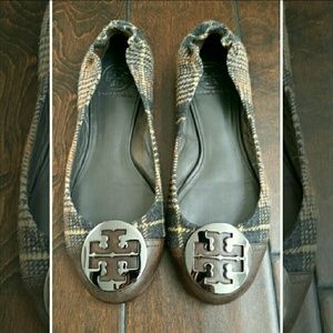 Priced to sell fast!  Tory Burch Tweed Plaid flats