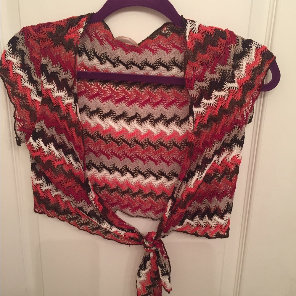 Colorful knitted half top ￼