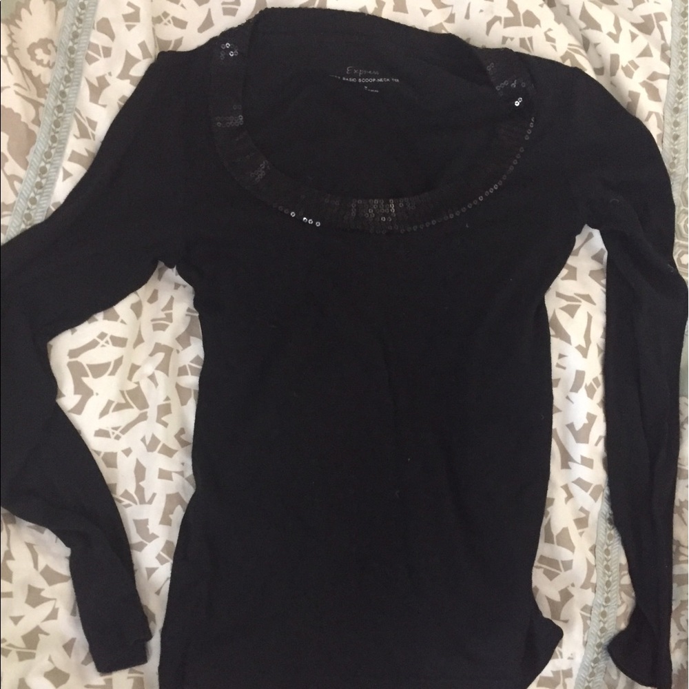 Express basic scoop neck long sleeve
