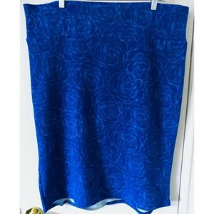 ⚡SALE! LuLaRoe Teal Blue Cassie Skirt Disney Roses