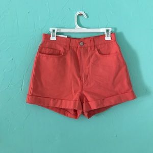 Salmon High Waisted Shorts