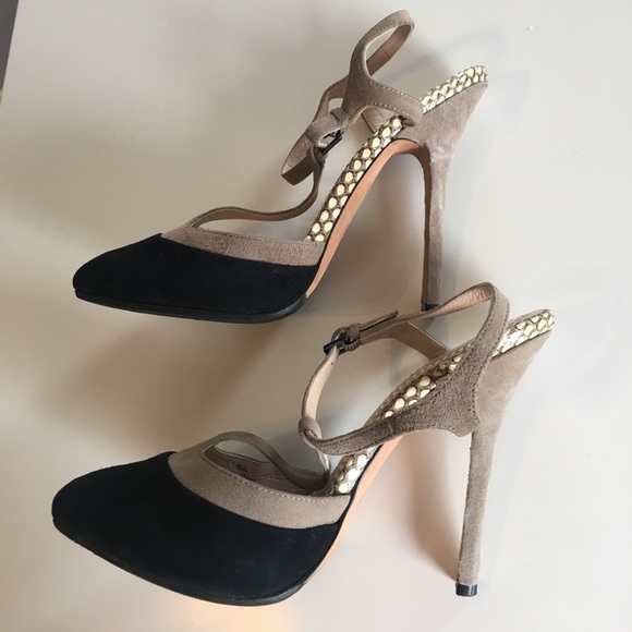 Jean-Michel Cazabat Zelia Suede T-Strap Pump - Picture 2 of 5