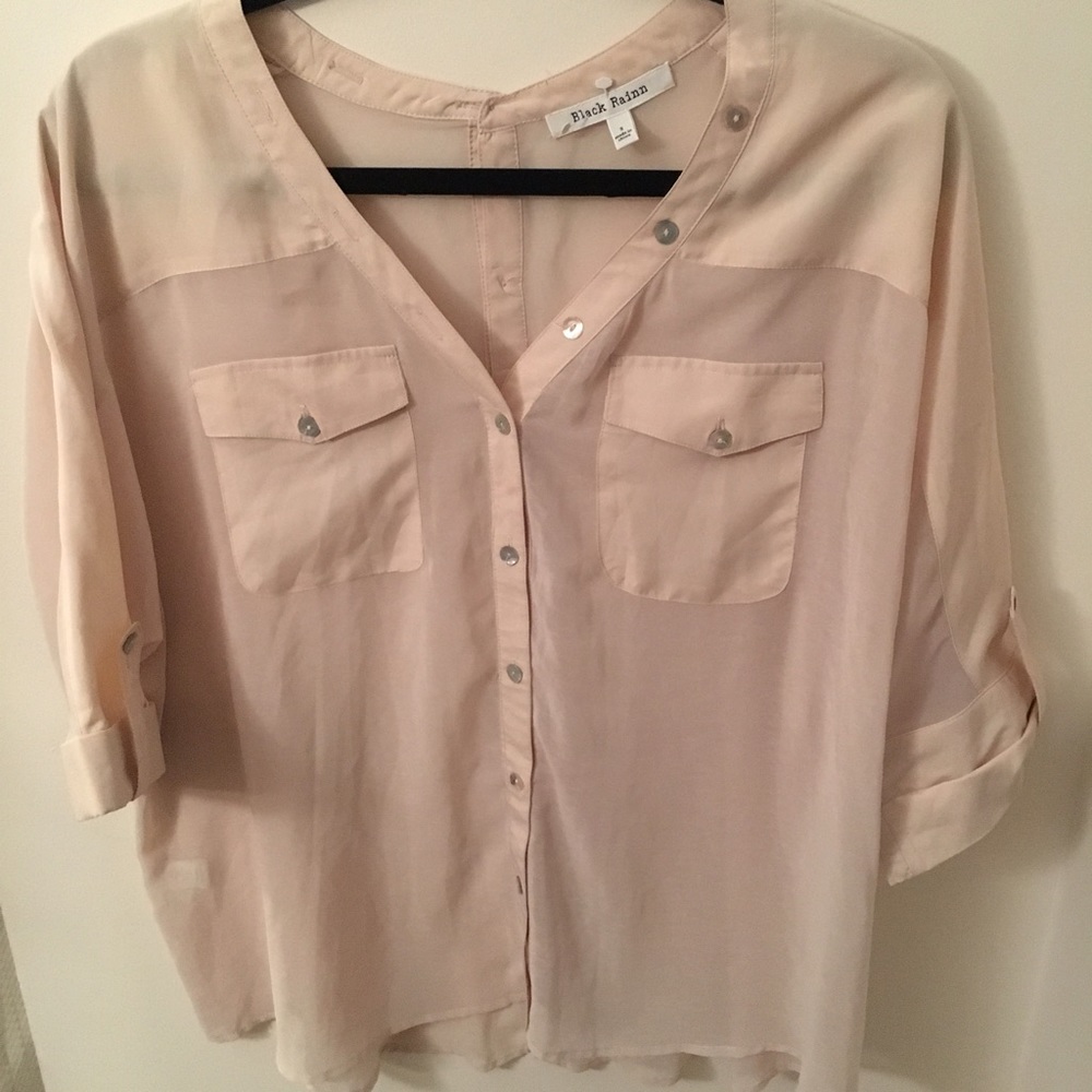 Francesca's Cream Button Blouse