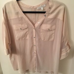 Francesca's Cream Button Blouse