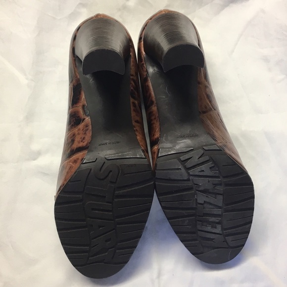 STUART WEITZMAN • Croc High Heel Loafers - Picture 8 of 9