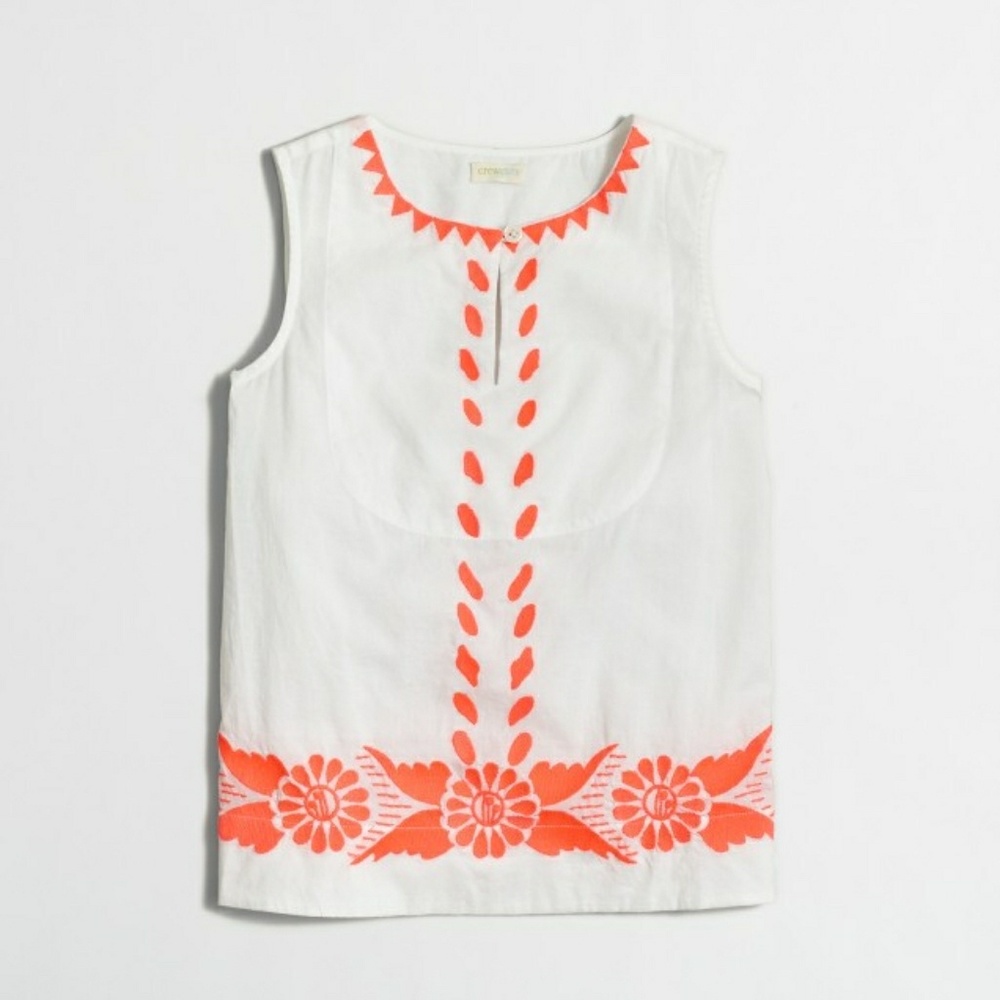 Jcrew embroidered shell