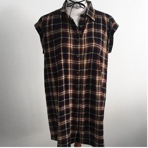 Plaid button down dress