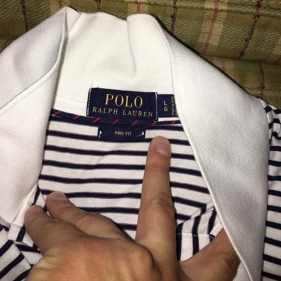 Large Navy/White short sleeve Polo - Picture 4 of 4