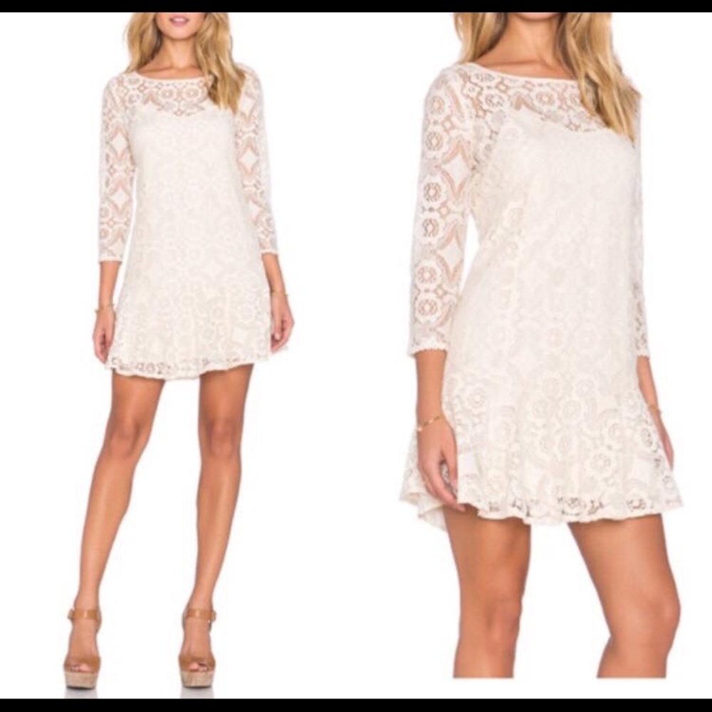 Free People cream lace boho dress size 2 NWT