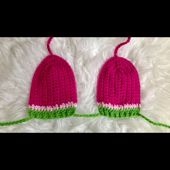 Crochet Watermelon Bikini Top - Picture 3 of 3
