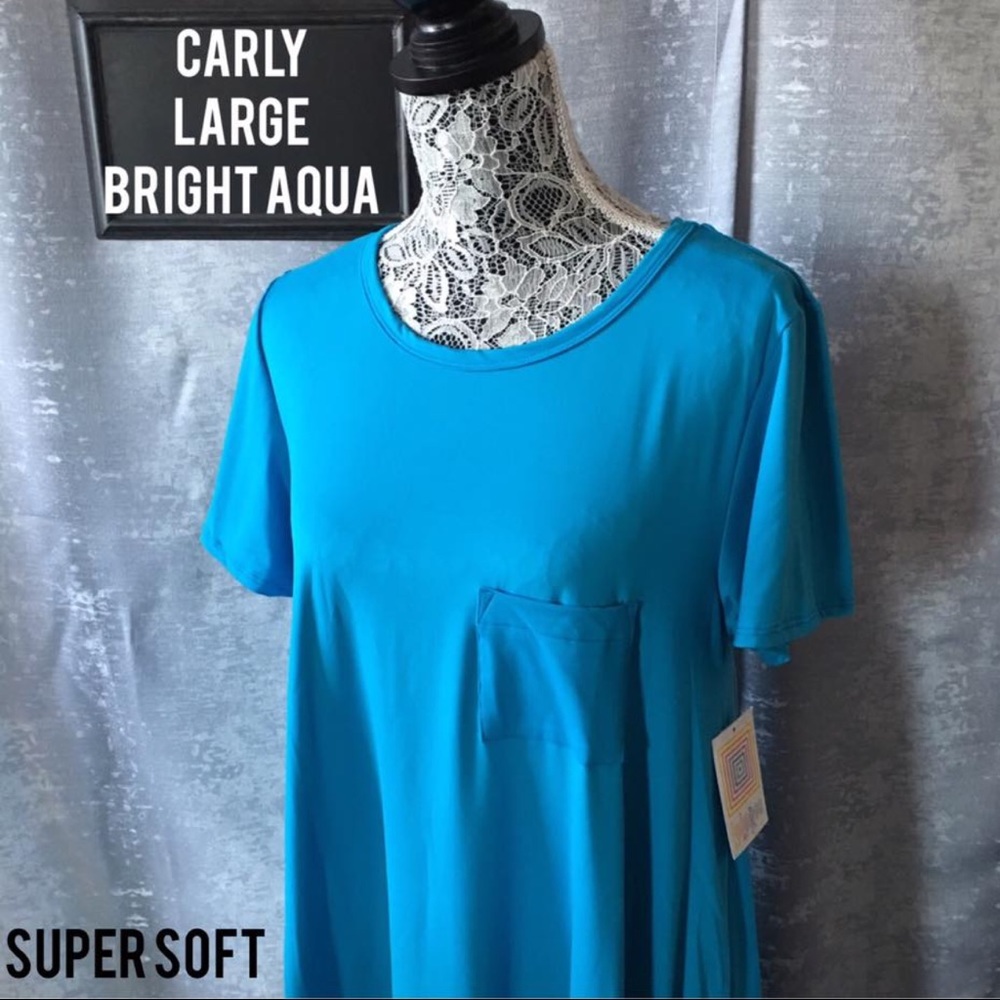 LULAROE SUPER SOFT CARLY Bright Blue L