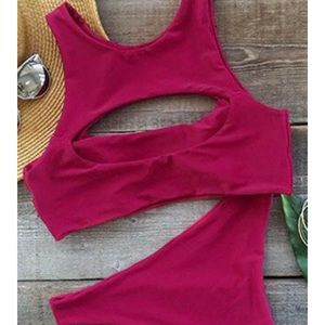 Cupshe Raspberry Hot As Hell Bikini