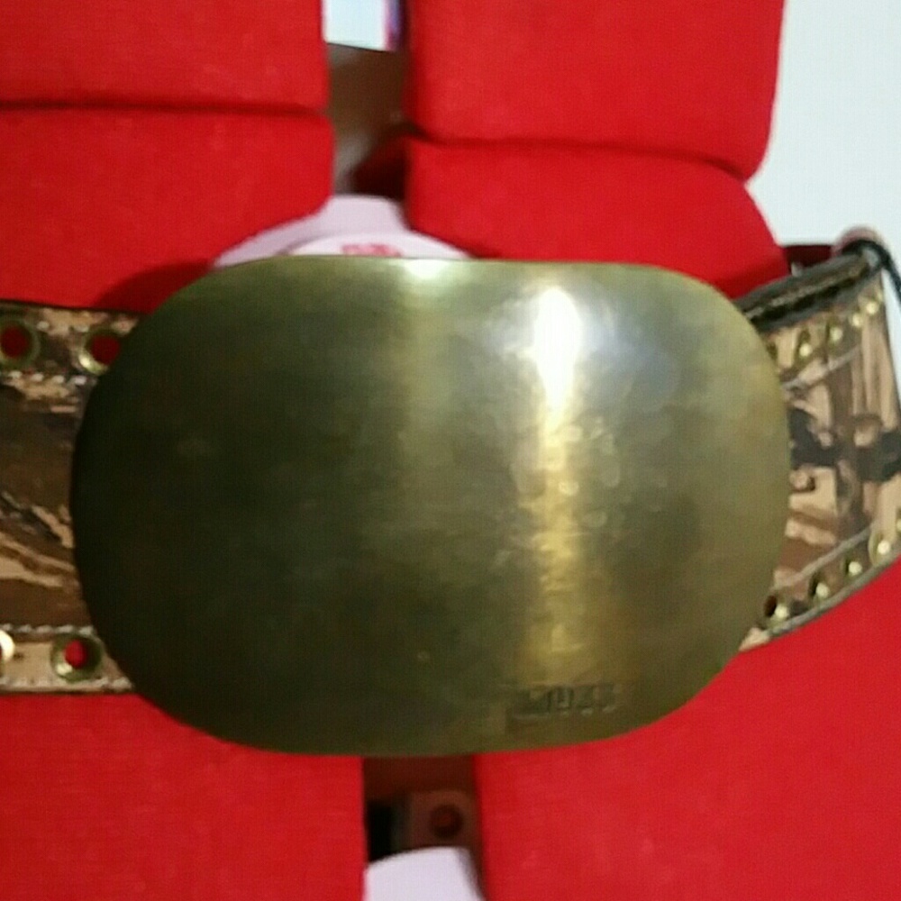Alek Wek handmade big buckle belt with brass buckle. Handmade brass!