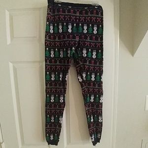 Forever 21 Snowman Christmas Fuzzy Leggings