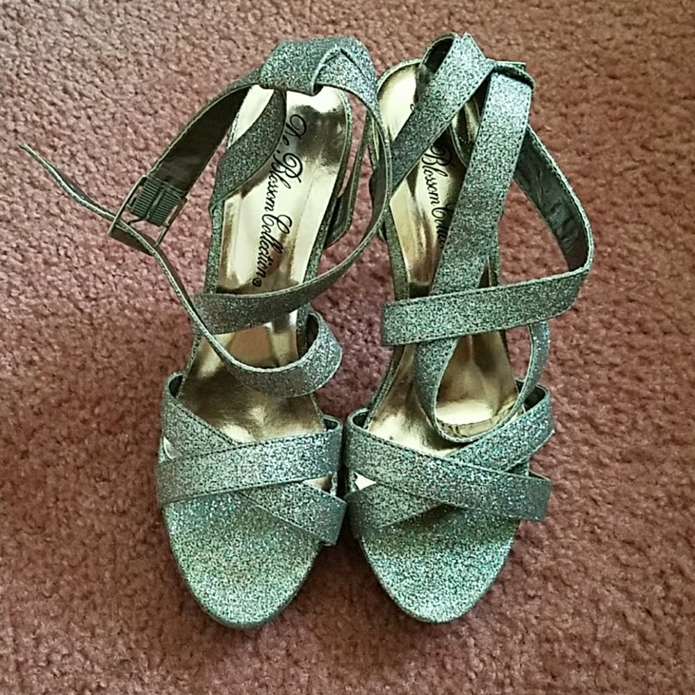 Glitter sandals, NWOT