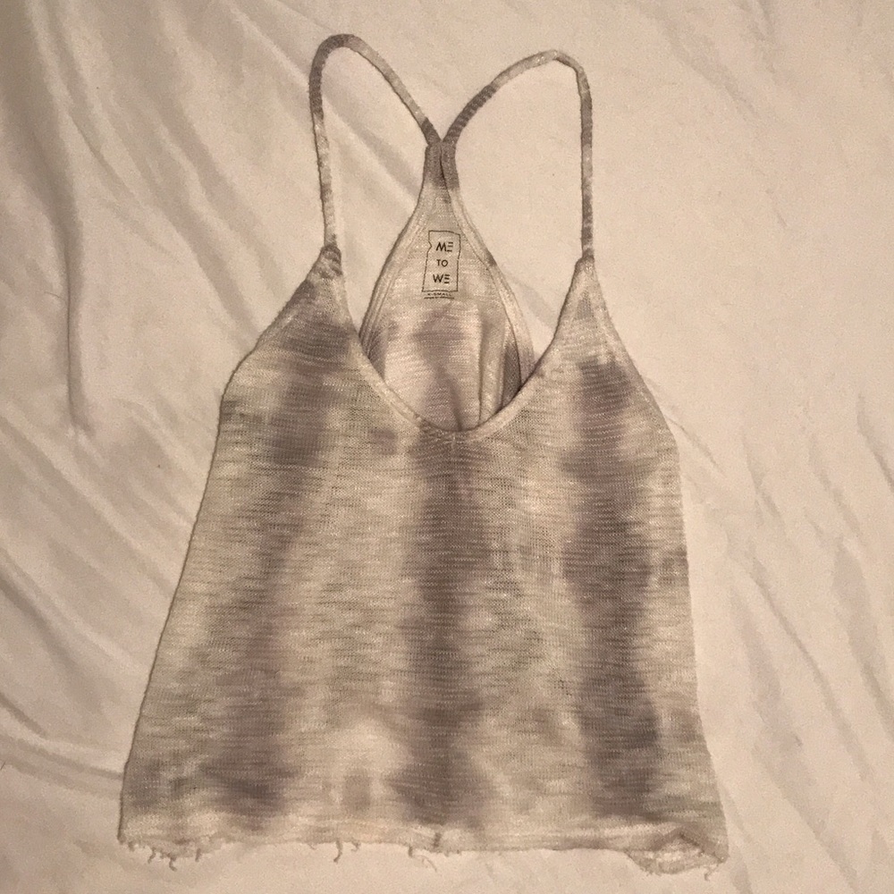 PacSun flowy white/gray tank