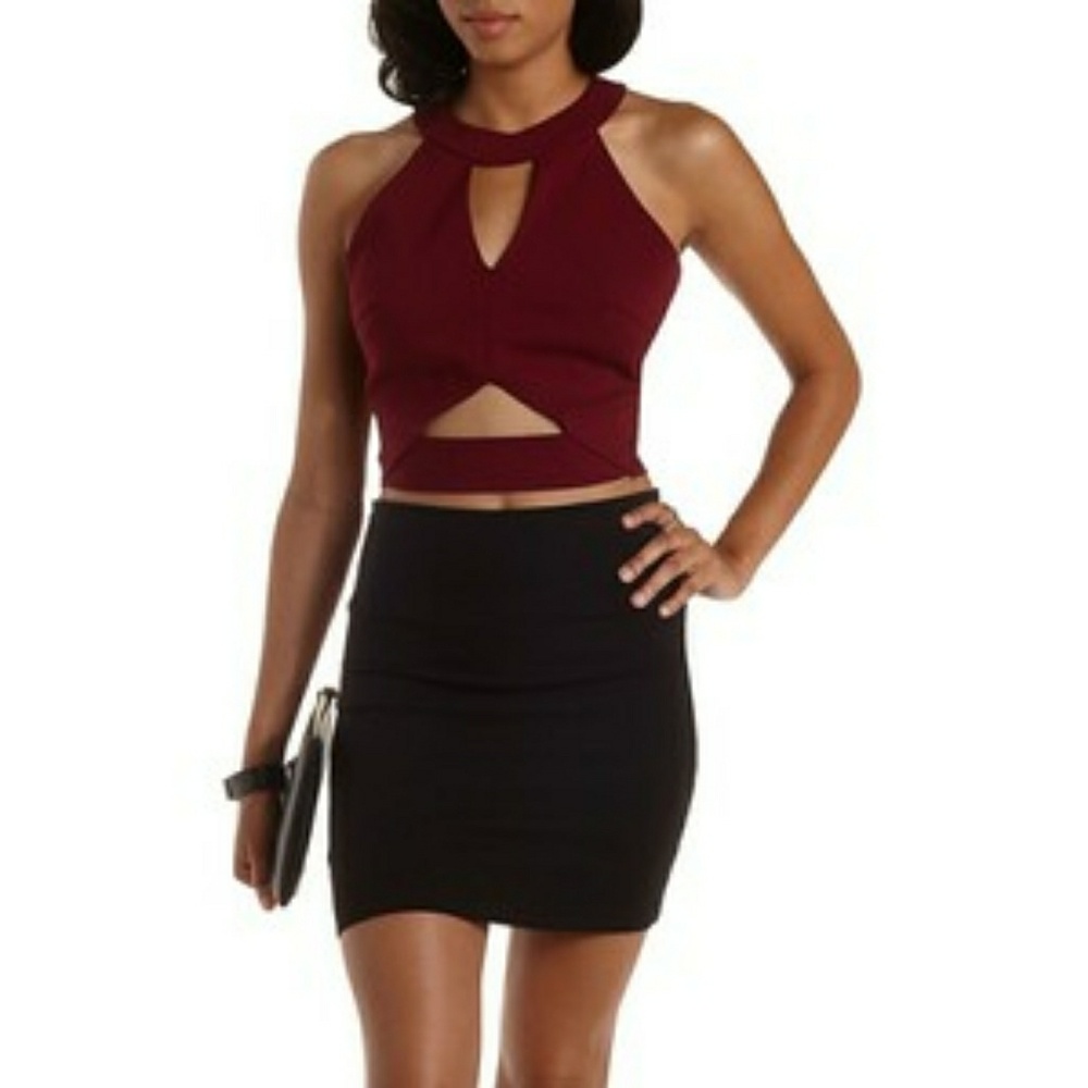 Host pick 💕💕Burgundy Charlotte Russe top