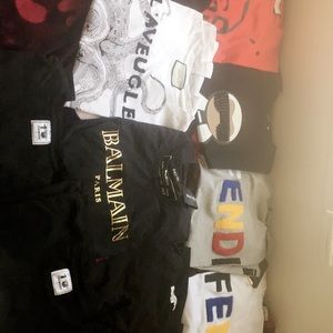 Assorted designer T shirt Lot fendi gucci, Balmain