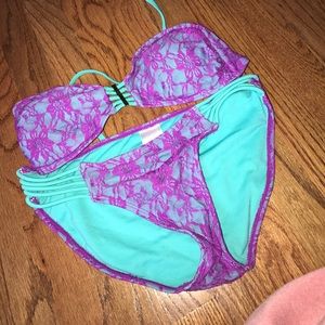 Bikini Set- purple and teal lace