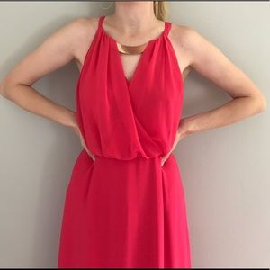 Vince Camuto long, hot pink, elegant gown