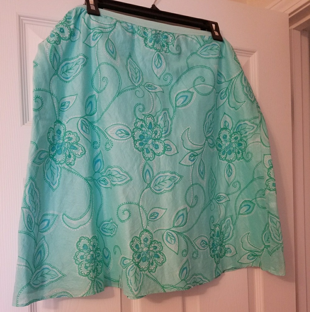 Turquoise/seafoam green A-line skirt beaded detail
