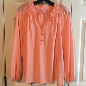 Peach Lilly Pulitzer Elsa blouse