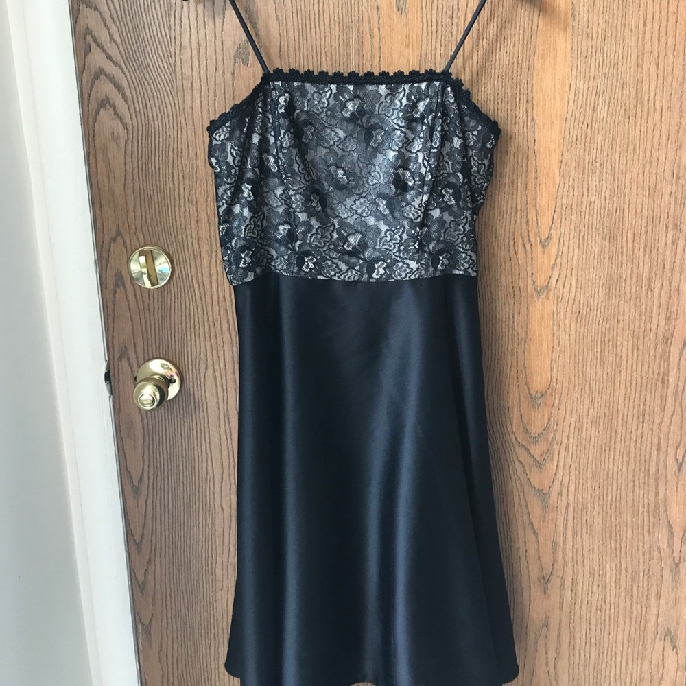 Black dress with lace top