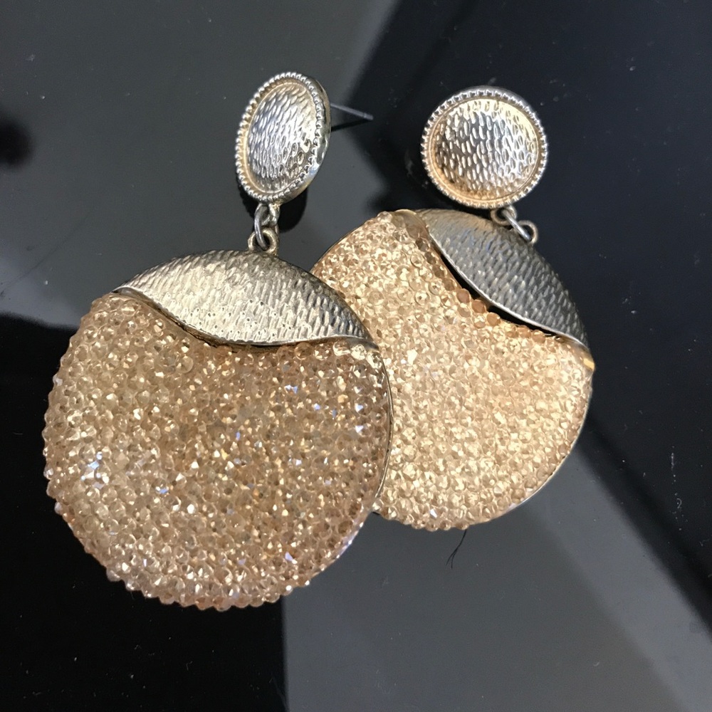 Disco Glitter ball drop statement earrings