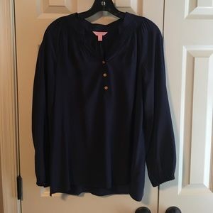Navy Lilly Pulitzer Elsa blouse