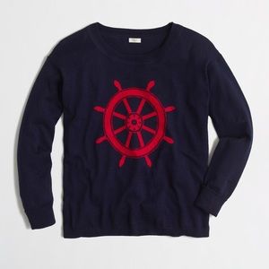JCrew Intarsia Shipwheel Summer Sweater XXL