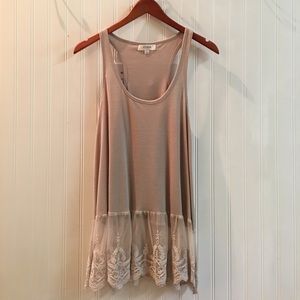 Tank Top with Lace Bottom