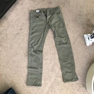 Levi's 510 denim jeans olive green super skinny