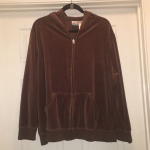 ⭐️FINAL⭐️ Light Brown Velour Hoodie Plus Size